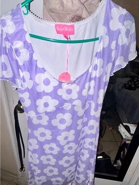 Sugar Thrillz Lavender and White Floral Flowy Dress